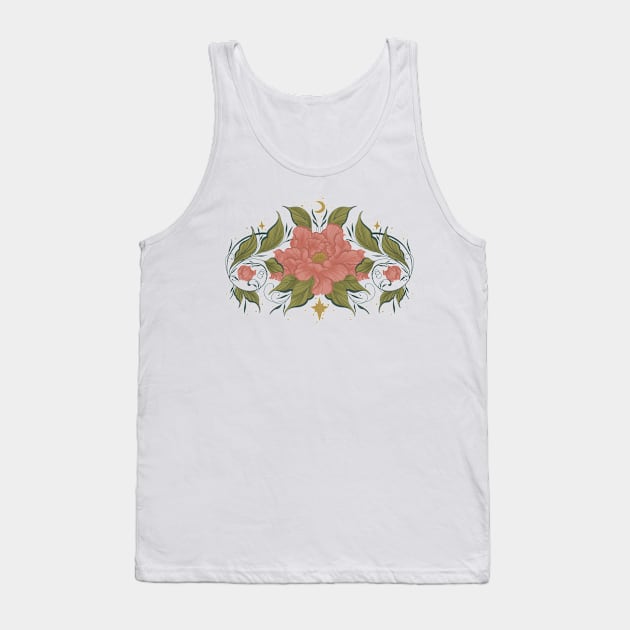 Chrysanthemum Botanical Whimsigoth Design Tank Top by rosiemoonart